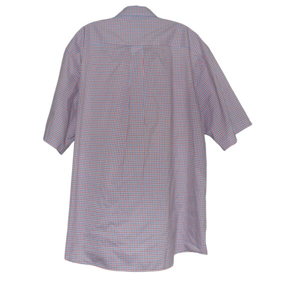 Jos A Bank Shirt Mens  XL Red White Blue Button Up Traveler Shirt Short Sleeve - Picture 3 of 4